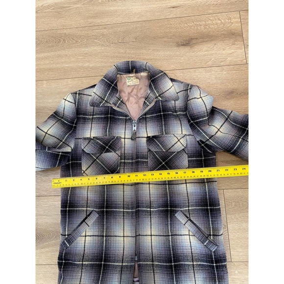 Weather Wise All Virgin Wool Men's Medium M Checkered Hunting Jacket - Picture 6 of 8